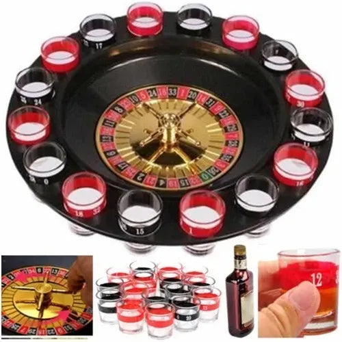 Ruleta de Shots con 16 Copas – Juego de Fiesta para Bebidas 🎉