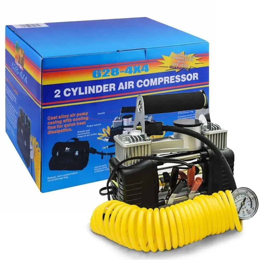 Compresor de Aire Portátil Doble Cilindro 🚗💨 Ideal para 4x4 y Emergencias