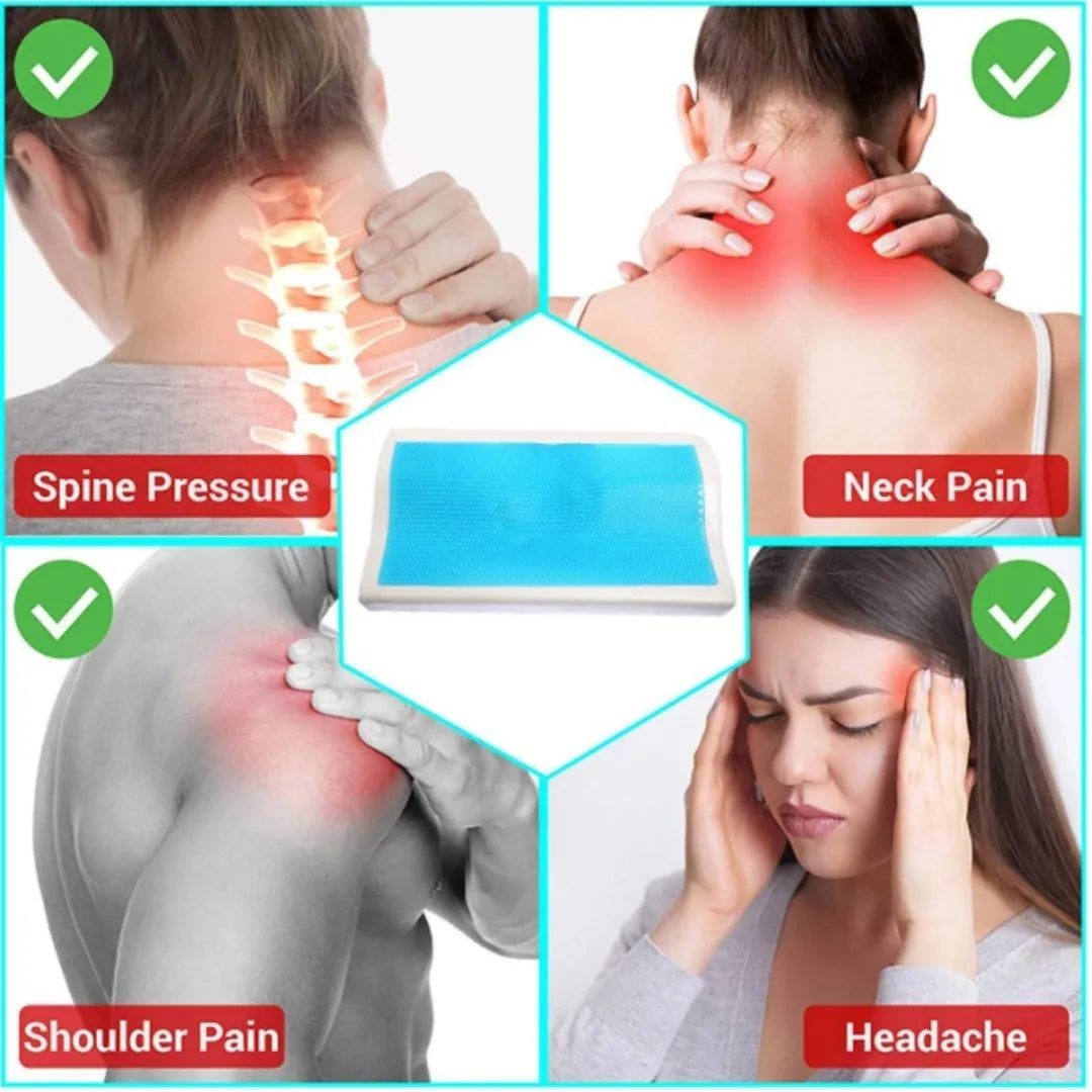 Almohada Ortopédica Memory Foam con Gel Frío 💤 Alivia Dolor Cervical y Mejora tu Descanso