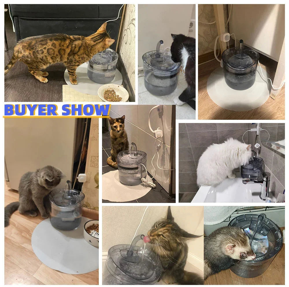 Fuente de Agua Automática para Gatos Silenciosa de Vidrio – Hidratación Constante 🐱