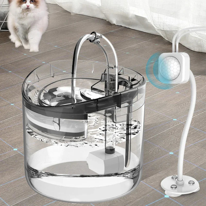 Fuente de Agua Automática para Gatos Silenciosa de Vidrio – Hidratación Constante 🐱