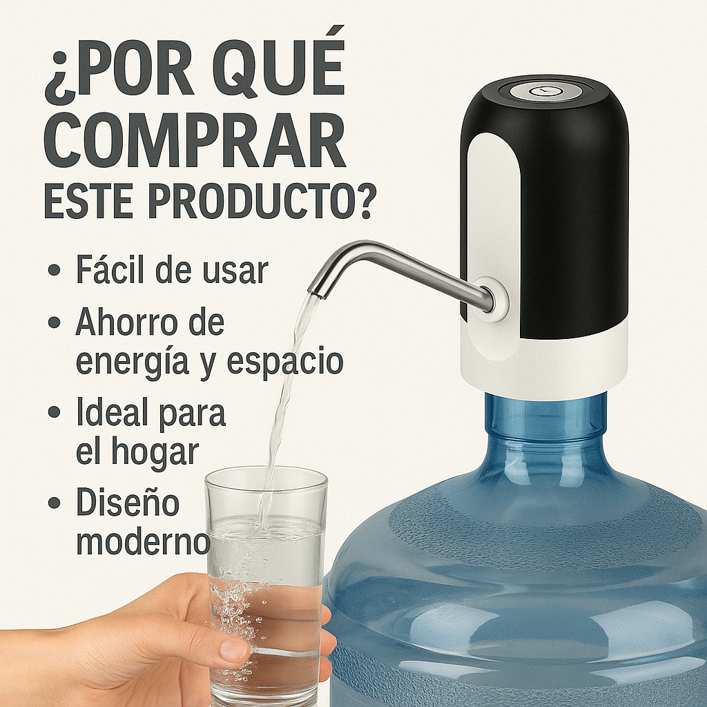 Dispensador Automático de Agua 💧 Sirve con un Botón (Recargable)