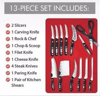 Set de Cuchillos Profesionales Miracle Blade 🔪 13 Piezas de Corte Preciso