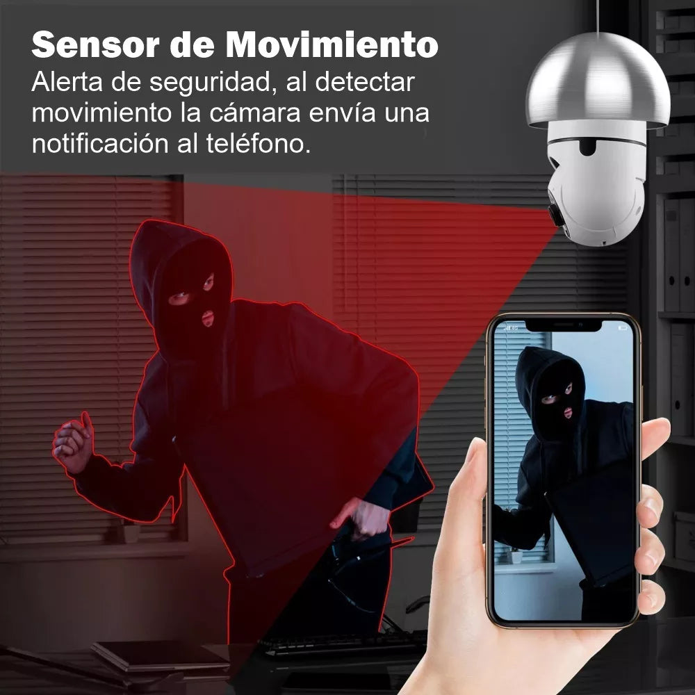 Cámara de Seguridad WiFi tipo Bombillo 💡 Visión Panorámica 360°