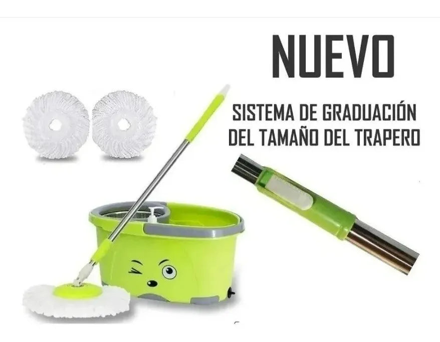 Trapero Mágico con Balde 360° – Exprime Fácil y Limpia Rápido 🧹