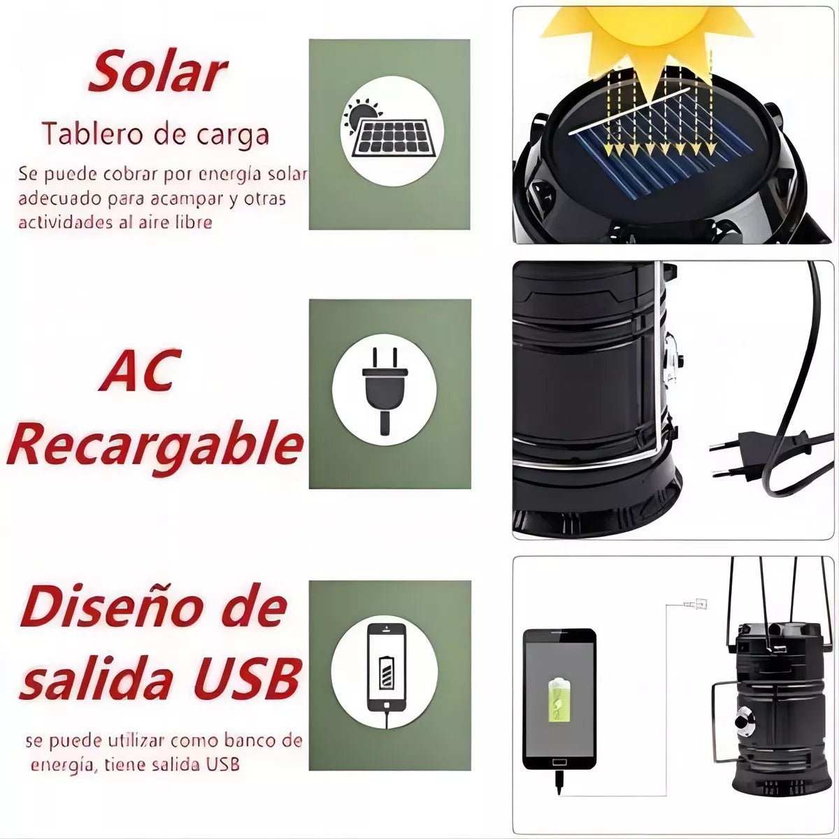 Linterna de Emergencia 🔋 Ilumina y Carga tu Celular en Cualquier Lugar y5700