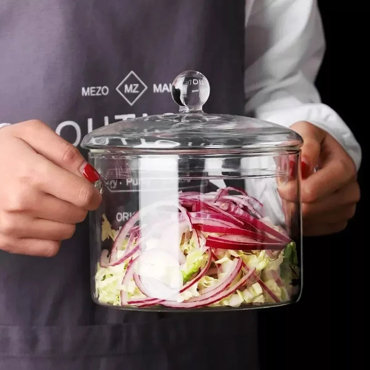 Olla de Vidrio Resistente al Calor 🍲 Cacerola Transparente con Tapa