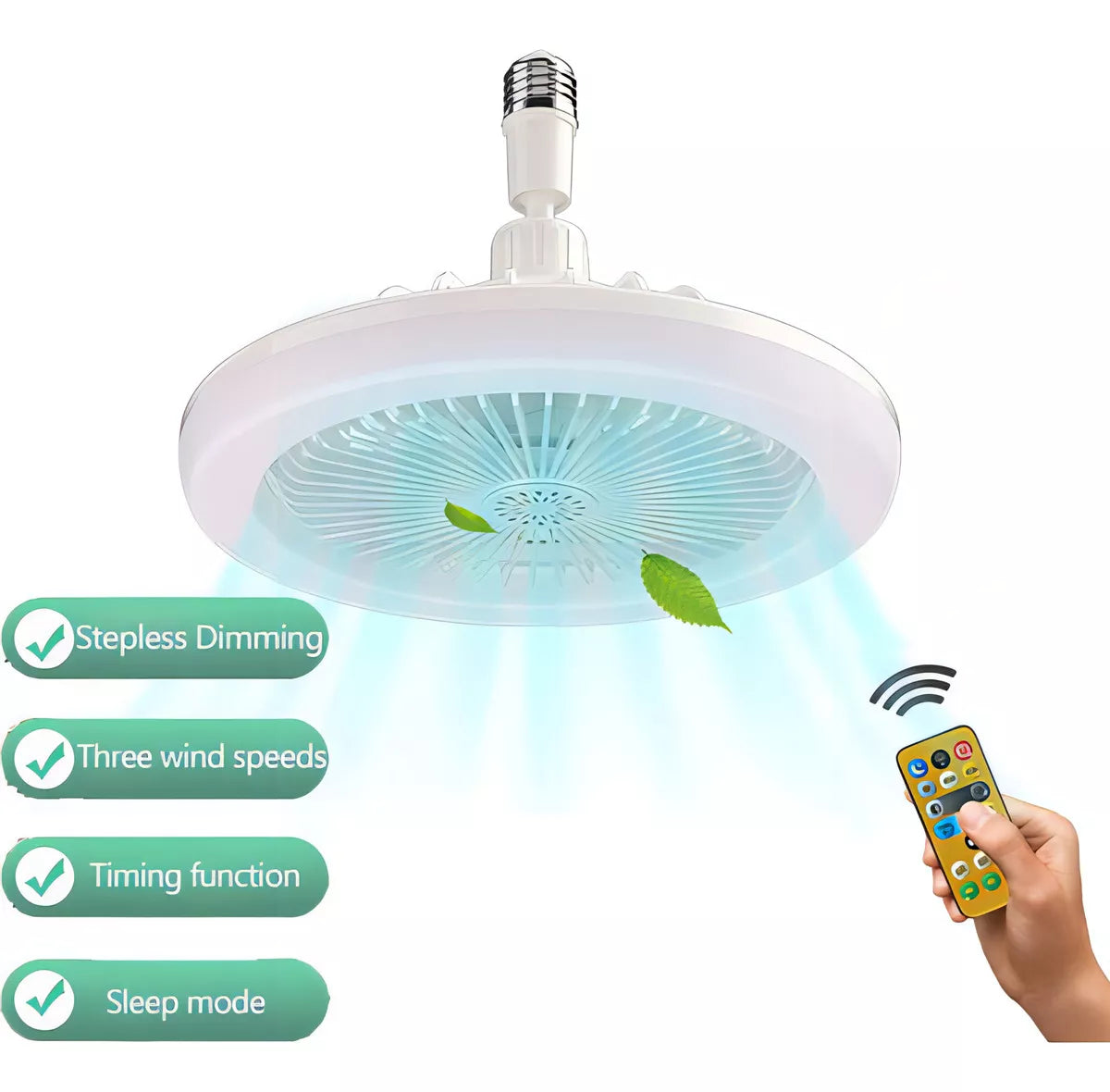 Ventilador de Techo con Lámpara 💡 Control Remoto y Fácil Instalación