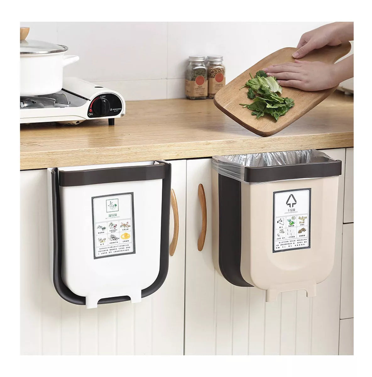 Basurero Plegable para Cocina 🗑️ Ahorra Espacio y Mantén Todo Limpio