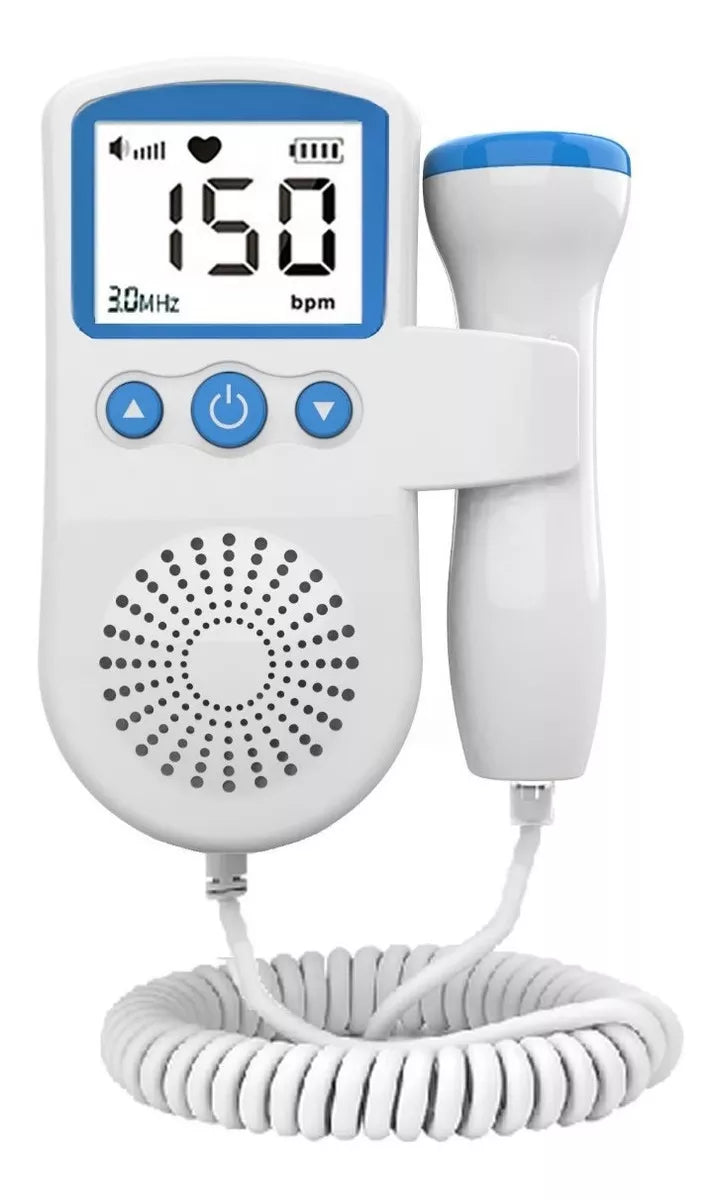 Monitor Doppler Fetal Portátil 👶 Escucha los Latidos del Bebé en Casa - Azul