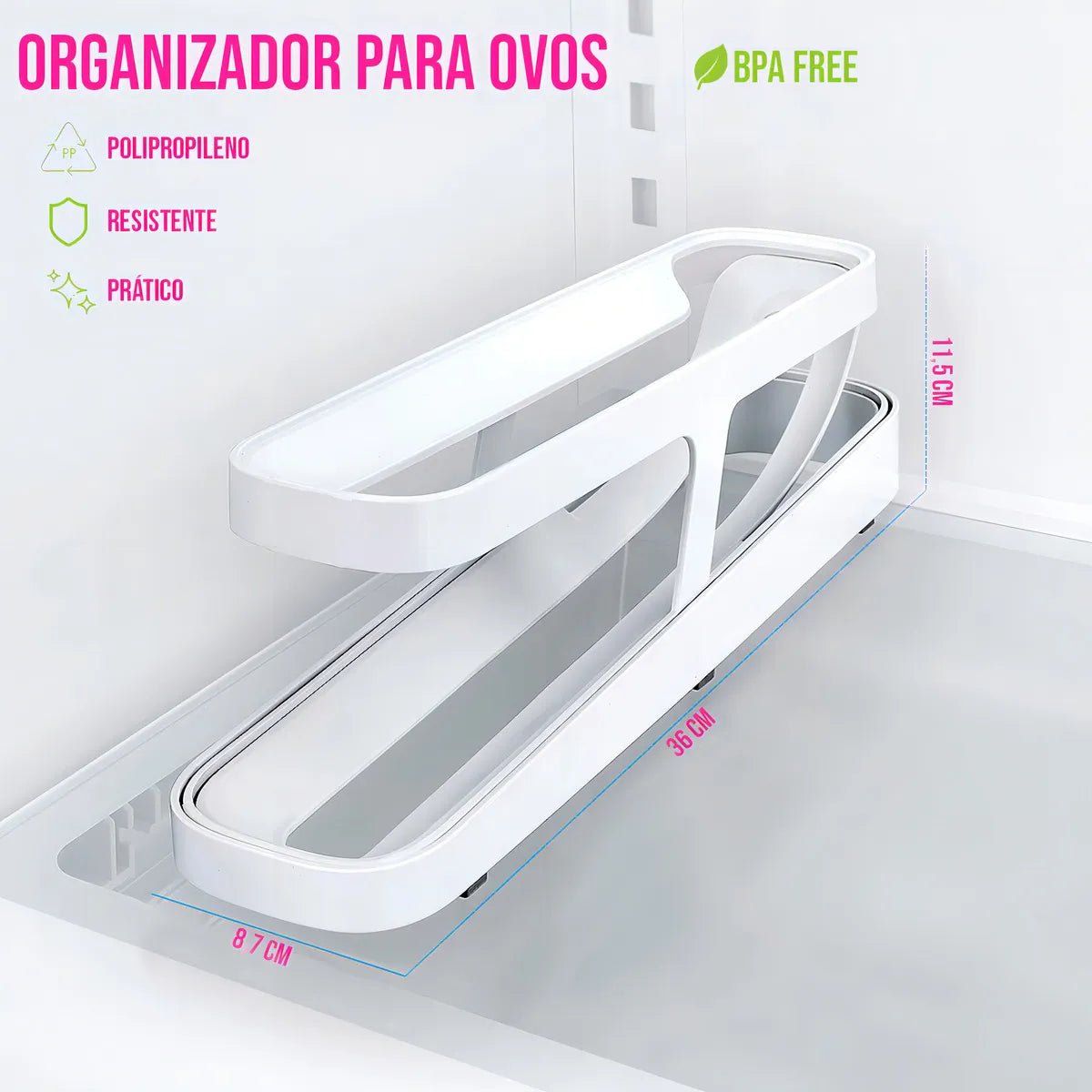 Organizador Dispensador de Huevos Enrollable 🥚 Bandeja para Refrigerador