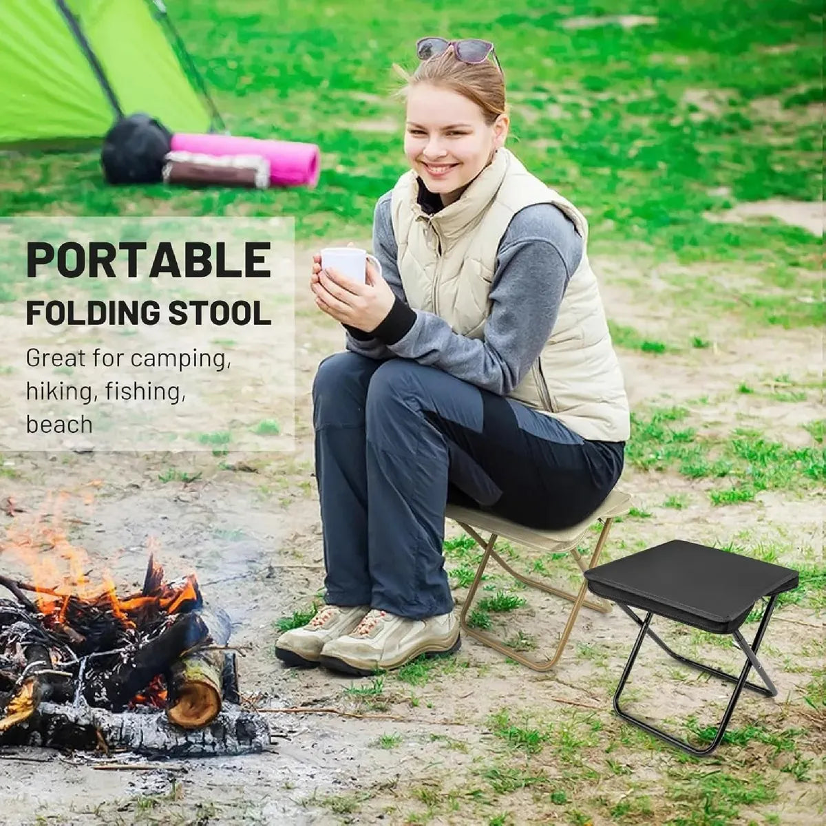Silla Plegable Portátil para Camping 🏕️ Liviana y Fácil de Transportar