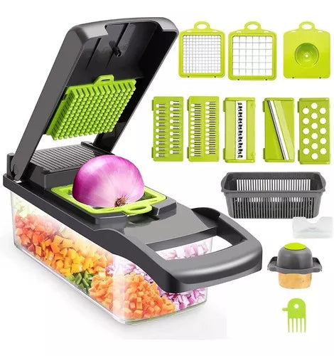 Rallador y Picador Manual 3 en 1 🥕 Corta Verduras, Frutas y Quesos Fácil
