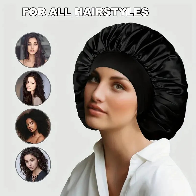 Gorro de Satén para Dormir 🌙 Protege Cabello Rizado, Crespo y Ondulado sin Frizz