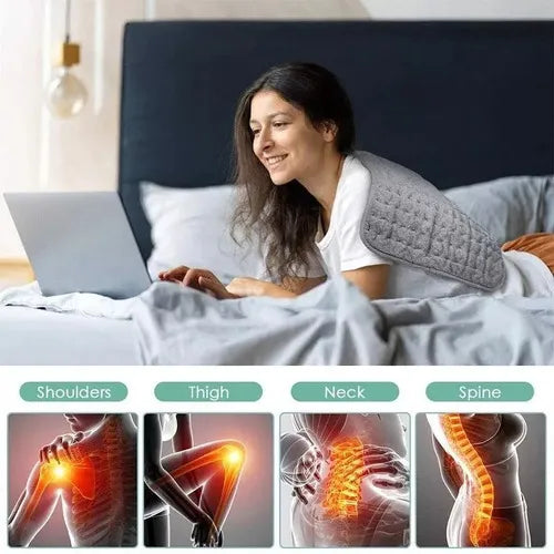🔥 Almohadilla Térmica Eléctrica Regulable | Alivio Muscular y Dolor