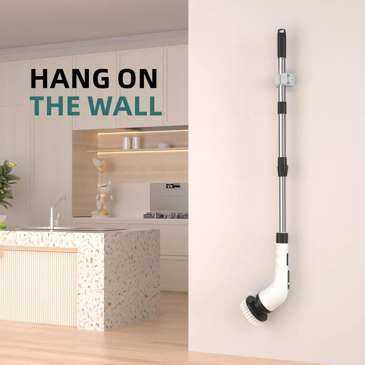 Cepillo Eléctrico Recargable para Limpieza 🧼 Con Mango Extensible y 9 Accesorios