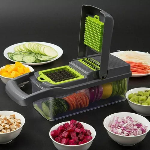 Rallador y Picador Manual 3 en 1 🥕 Corta Verduras, Frutas y Quesos Fácil
