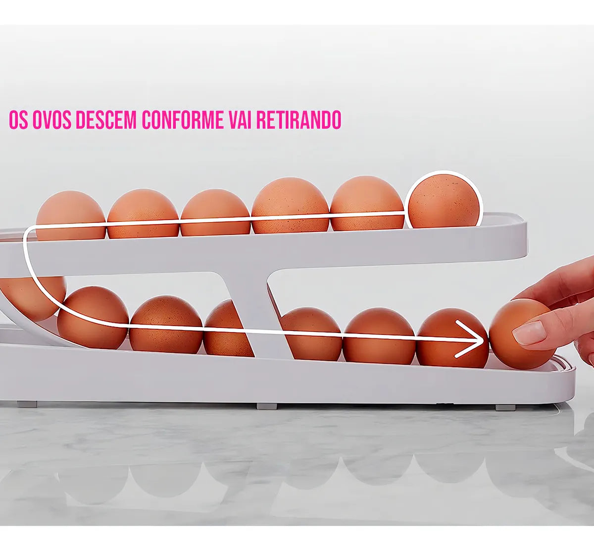 Organizador Dispensador de Huevos Enrollable 🥚 Bandeja para Refrigerador