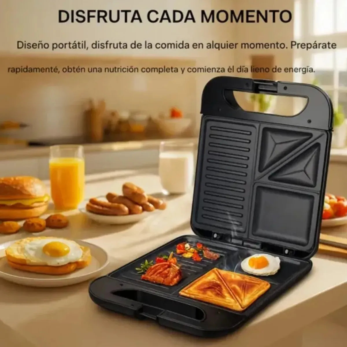 Sanduchera Parrilla Eléctrica 3 en 1 SOKANY 🔥 Cocina Rápido y Fácil