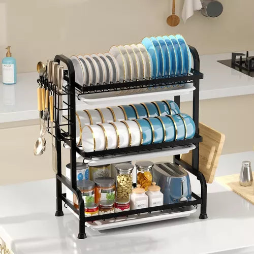 Escurridor de Platos Ajustable 🍽️ Organizador de Cocina Ahorra Espacio