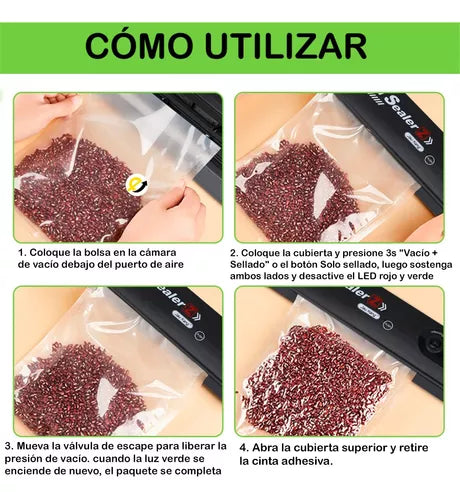 Maquina Empacadora Al Vacio Y Selladora + Obs 5 Bolsas