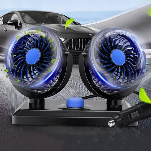 Ventilador Doble para Auto 360° 🚗❄️ Enfriamiento Potente