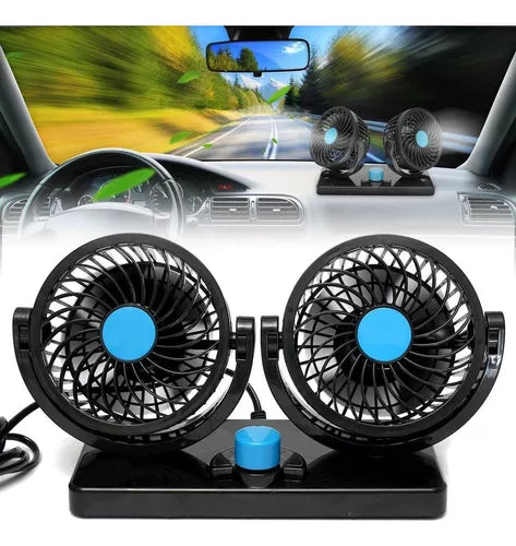 Ventilador Doble para Auto 360° 🚗❄️ Enfriamiento Potente