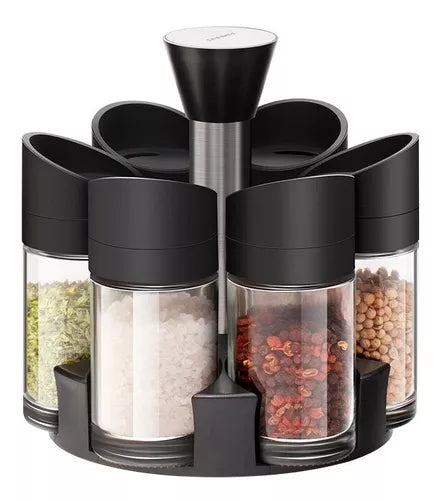 Condimentero Giratorio de Cocina 🧂 Organiza tus Especias (6 Frascos)