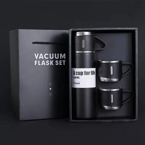 Set de Termos con 3 Vasos 500ml ☕ Acero Inoxidable – Ideal para Regalo