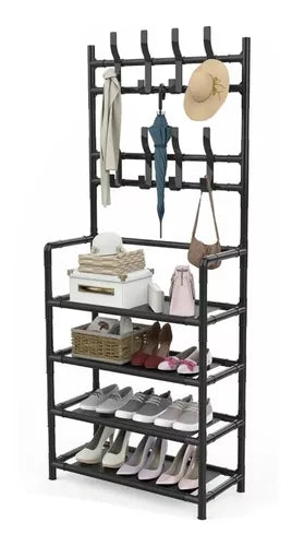 Perchero Organizador 5 Niveles con Zapatero – Diseño Compacto