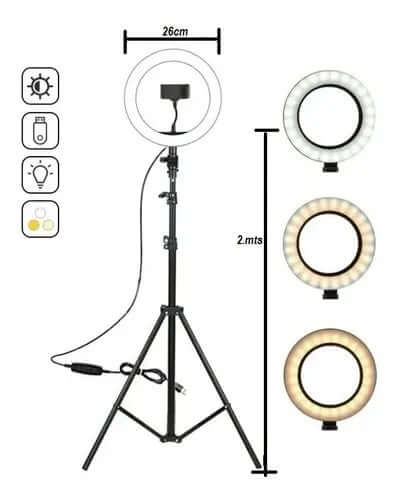Aro de Luz LED Profesional con Trípode Ajustable – Iluminación Perfecta 💡