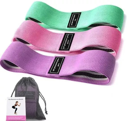 Bandas Elásticas de Resistencia para Glúteos 🍑 Set de 3 Bandas Fitness para Ejercicio