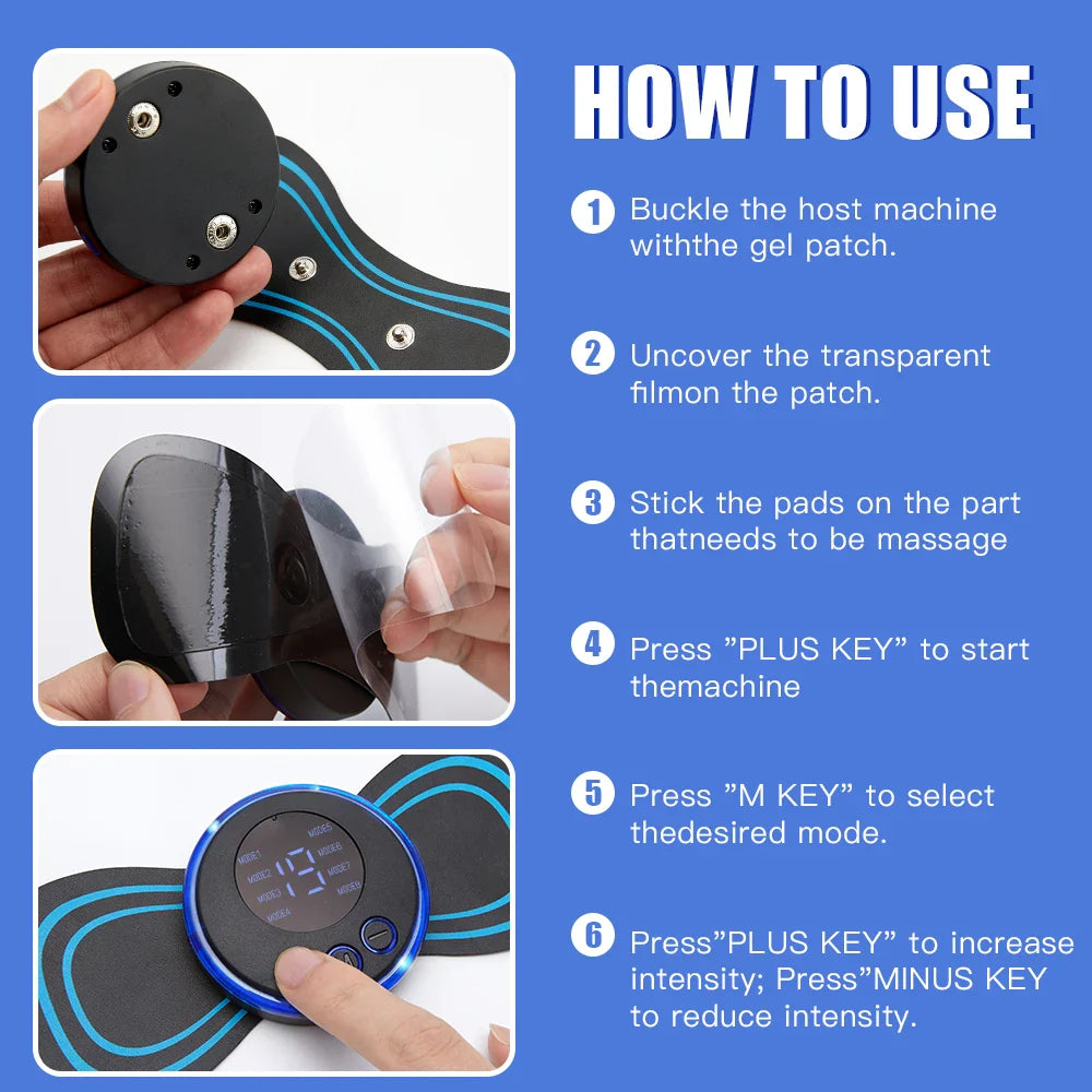 Mini Parche Masajeador Eléctrico para Alivio del Dolor 💆♂️