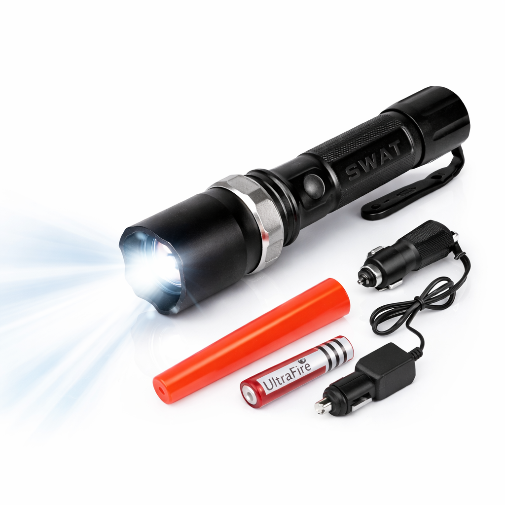 Linterna Táctica Tipo SWAT 🔦 Potente y Recargable