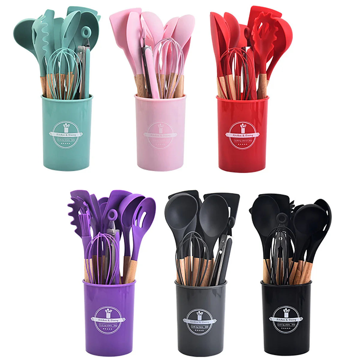 Set de 12 Utensilios de Cocina en Silicona 🍳 Resistentes al Calor
