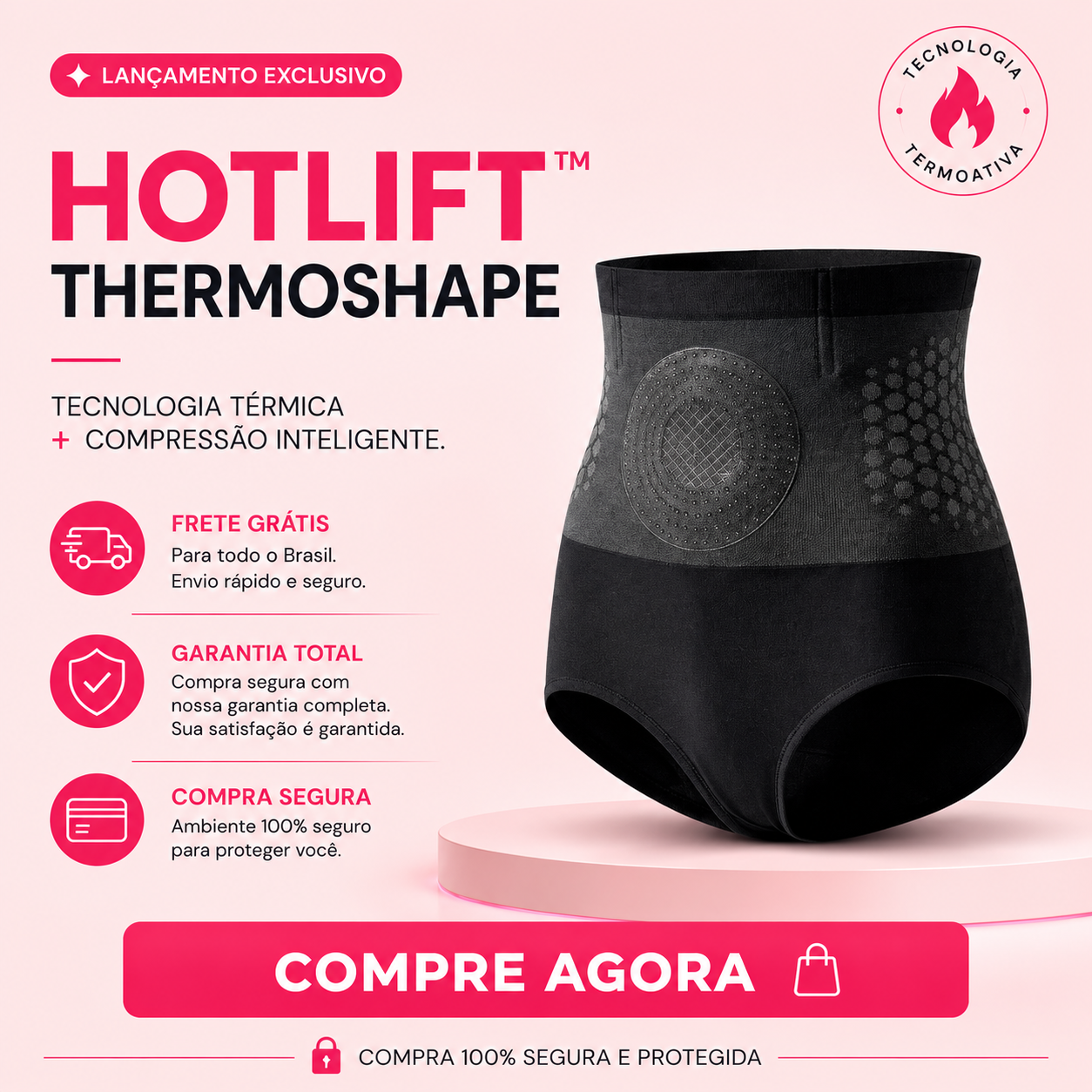 HotLift™ ThermoShape — Shorts de Efeito Sauna com Compressão Térmica e Micropartículas Ativas