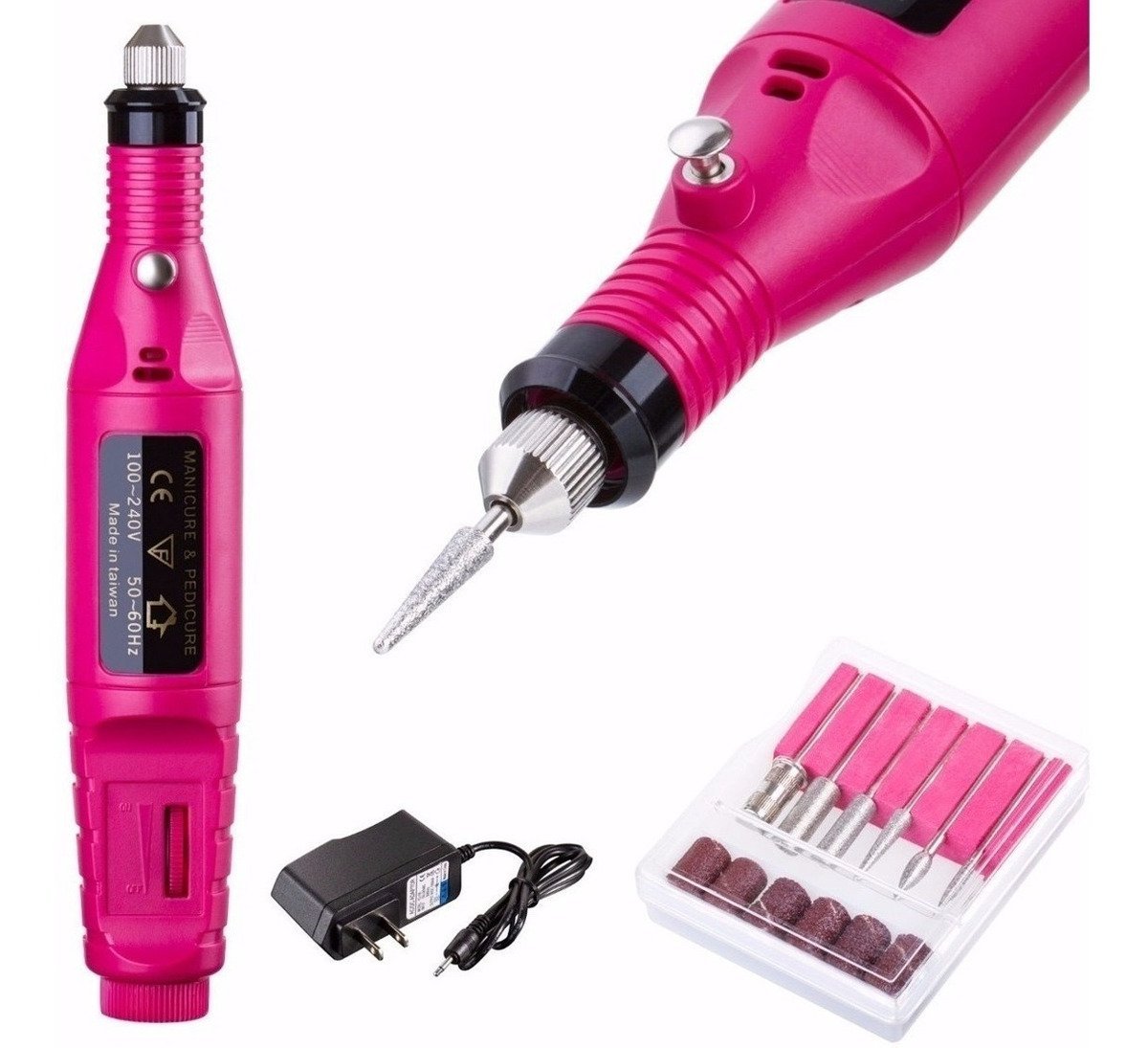 Pulidor Eléctrico de Uñas 💅 Kit Profesional Manicure y Pedicure x18 pz