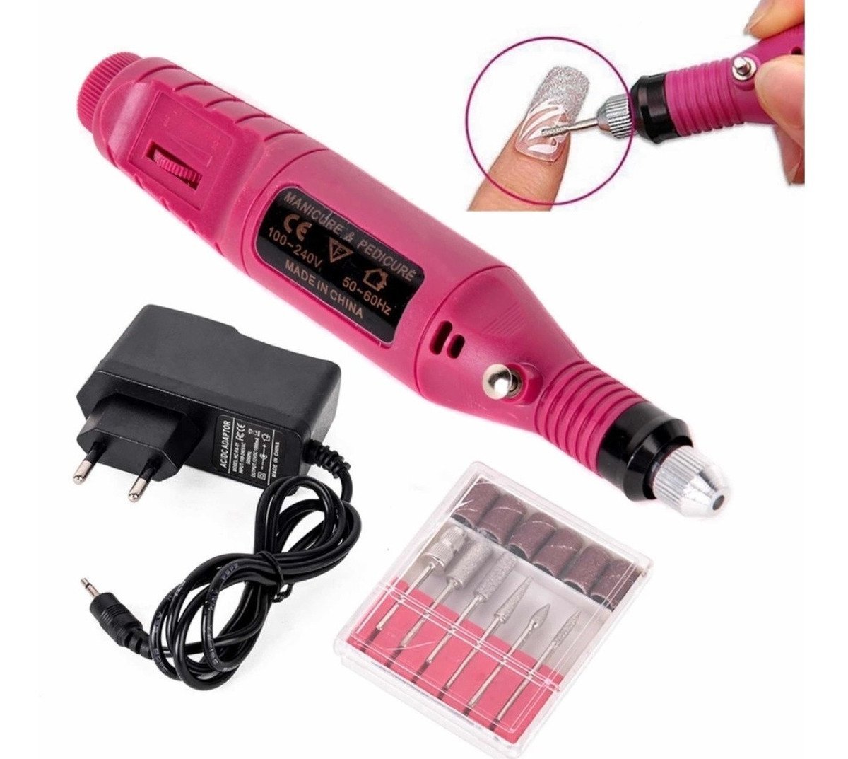 Pulidor Eléctrico de Uñas 💅 Kit Profesional Manicure y Pedicure x18 pz