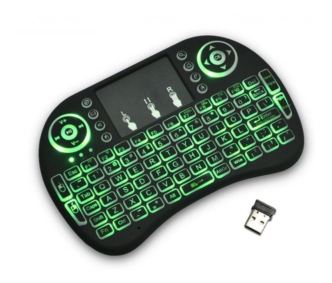 Mini Teclado Inalámbrico con AirMouse 🎮 Iluminado y Compatible con Android TV y Smart TV