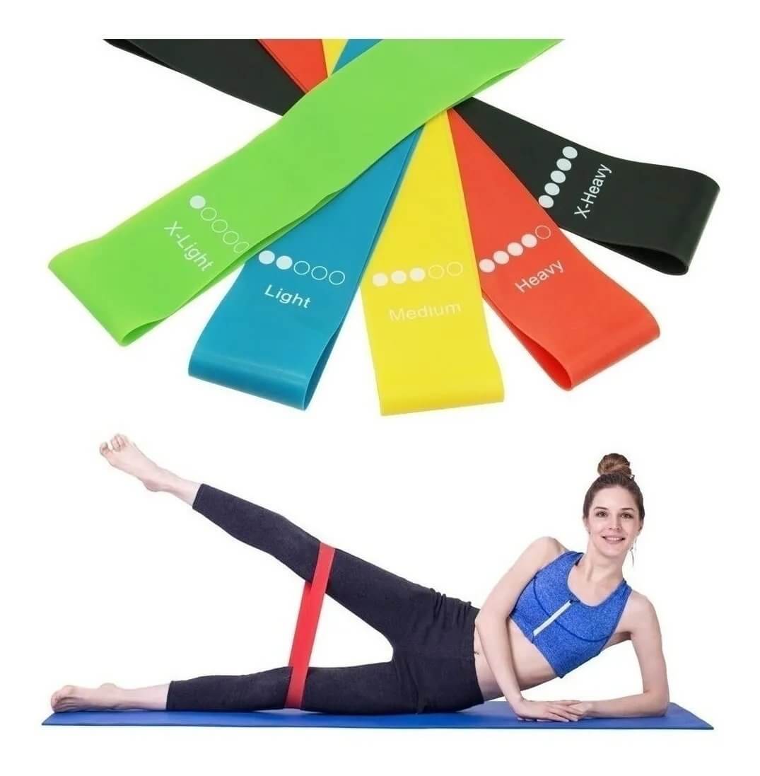 Bandas de Resistencia Set X5 💪 Entrena Glúteos, Piernas y Cuerpo en Casa
