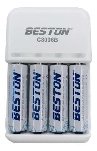 Baterias Beston AA Recargable X 4 Pack + Cargador pilas
