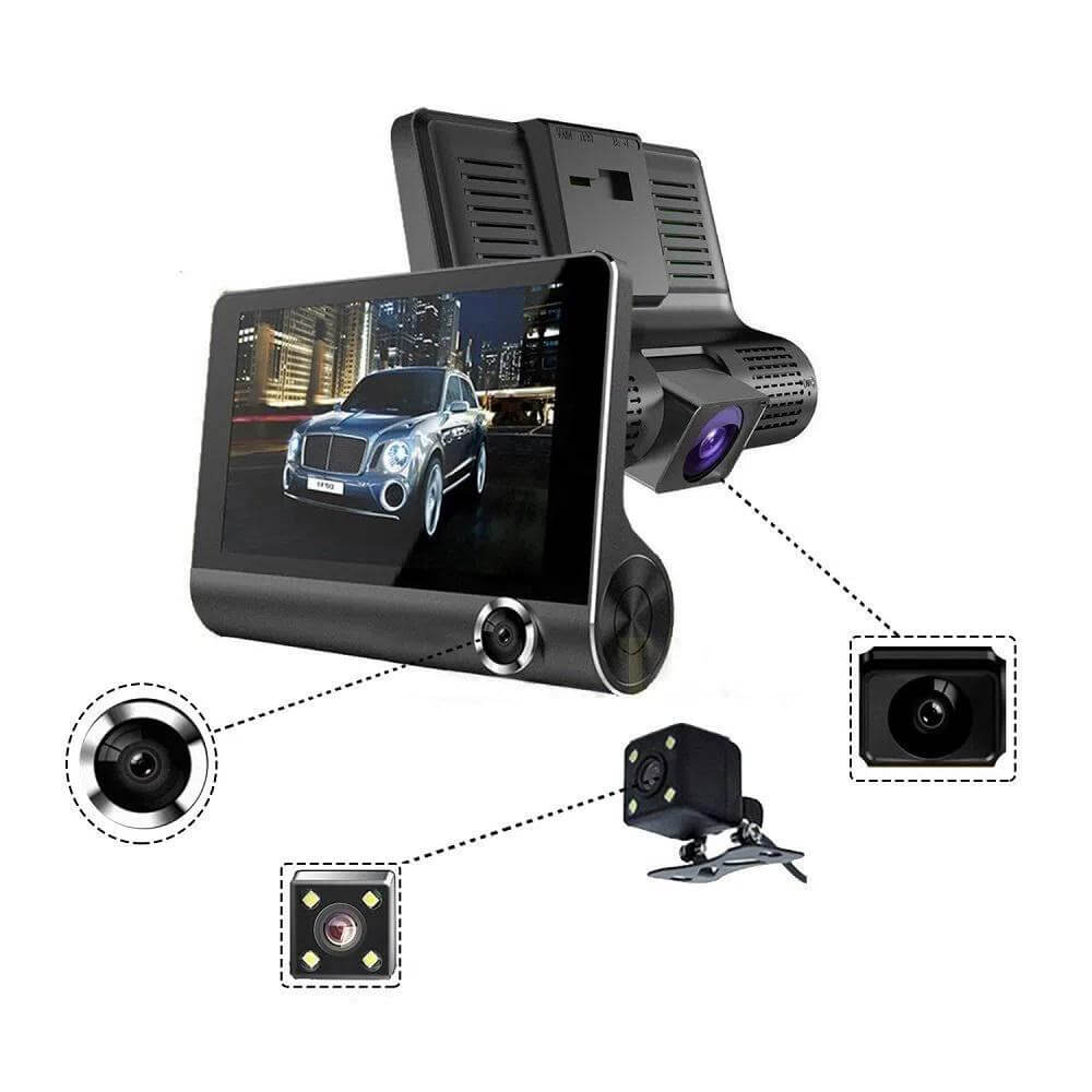 Cámara de Seguridad para Carro 🚗 Triple Visión + Reversa