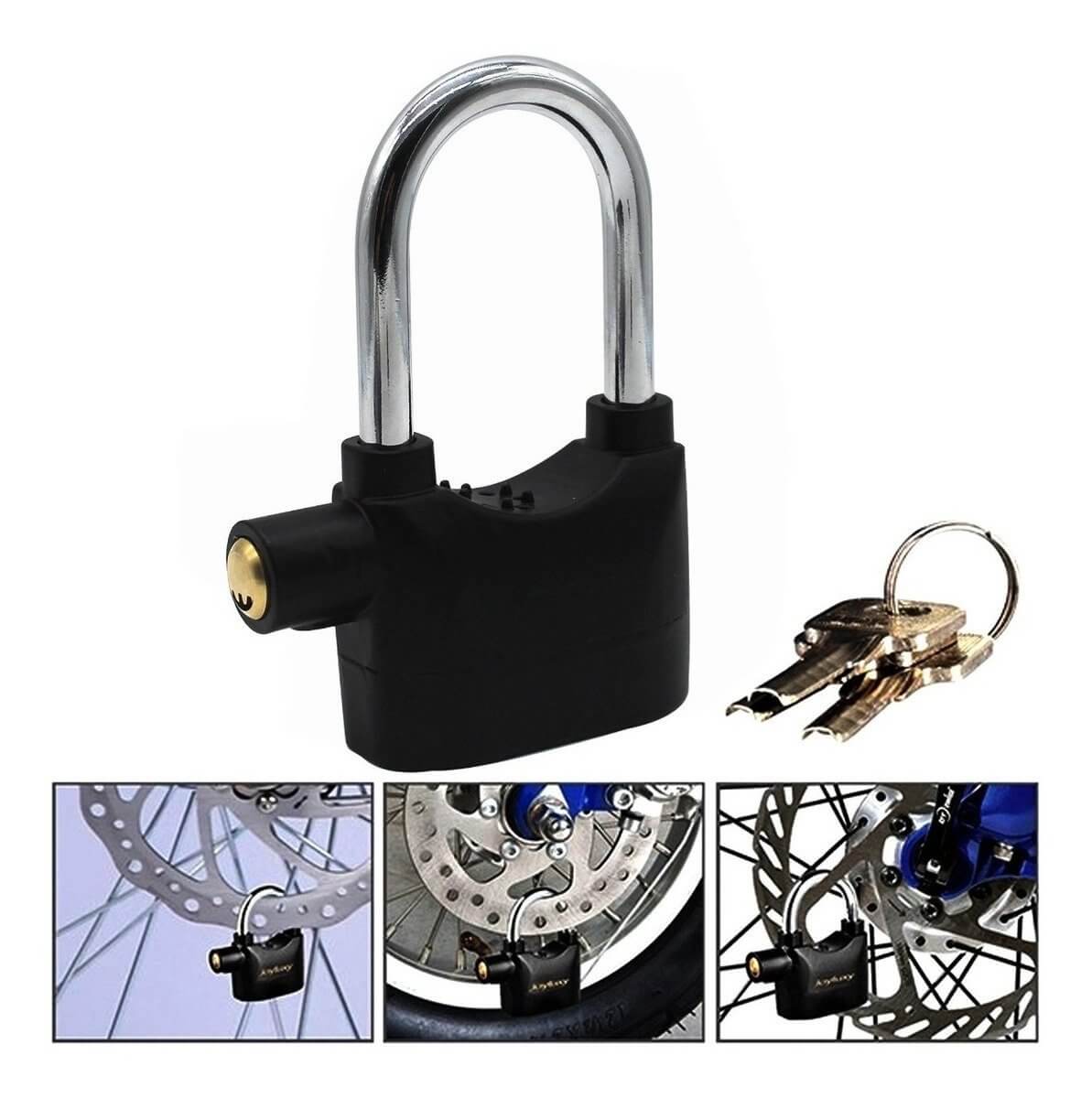 Candado con Alarma Antirrobo 🔒 para Bicicletas y Motos
