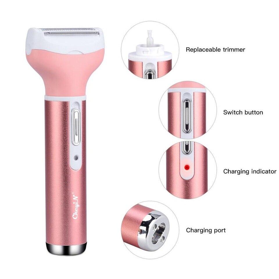 Depiladora Corporal Recargable 4 en 1 ✨ Cejas, Nariz y Rostro