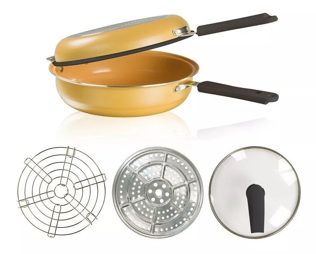 Sartén Doble Antiadherente 🍳 Cocina por Ambos Lados sin Voltear