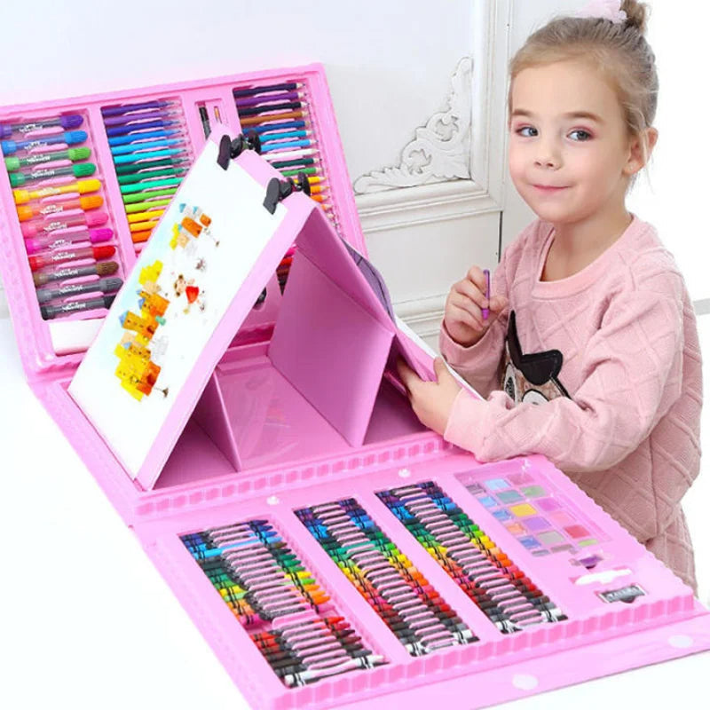 Set de Arte para Niños 208 Piezas 🎨 Maleta Creativa con Colores y Acuarelas