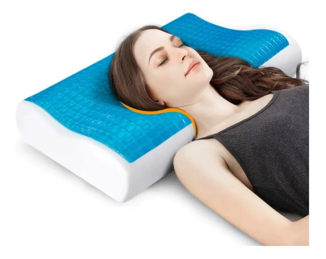Almohada Ortopédica Memory Foam con Gel Frío 💤 Alivia Dolor Cervical y Mejora tu Descanso