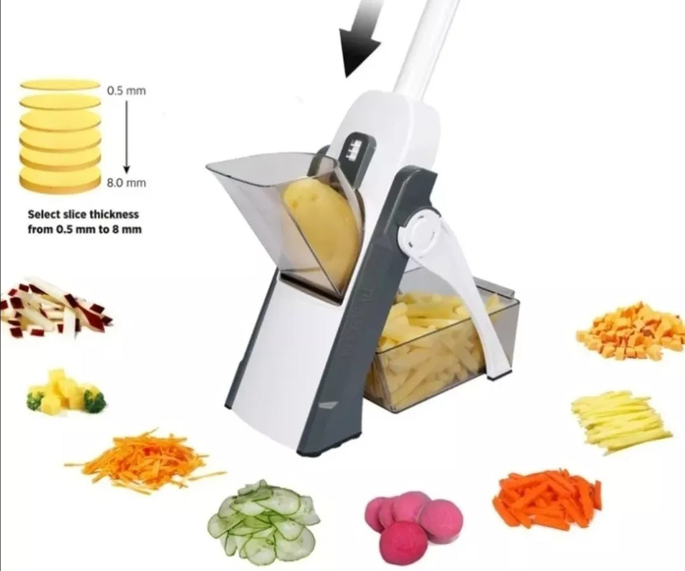 Picador y Cortador de Verduras Multifuncional 🥕 Rallador y Cortador de Cocina