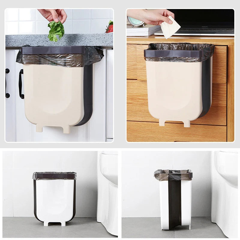 Basurero Plegable para Cocina 🗑️ Ahorra Espacio y Mantén Todo Limpio