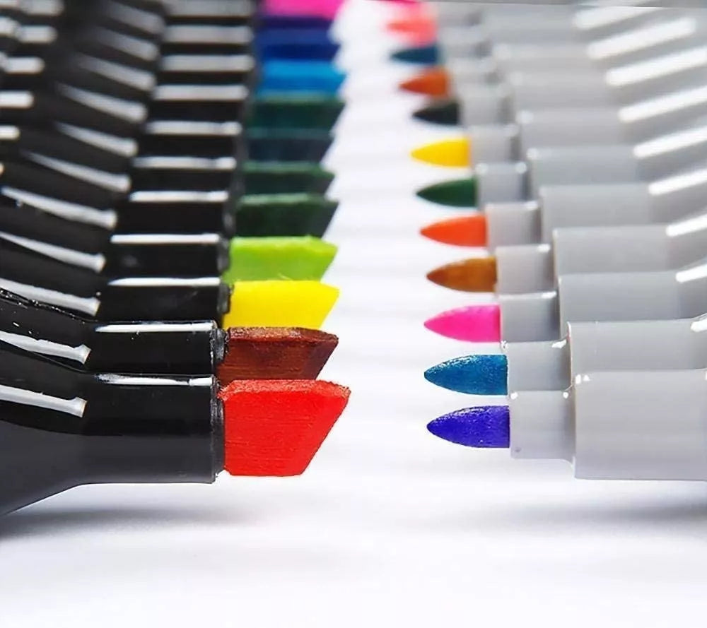Marcadores De Dibujo X 120 Colores Doble Punta Base Alcohol